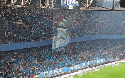 Beşiktaşlı taraftarlar derbide Filistin'i unutmadı!