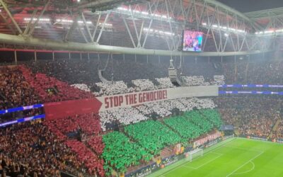 Galatasaray taraftarından dünyaya ses getiren mesaj: Filistin'deki soykırımı durdurdun!